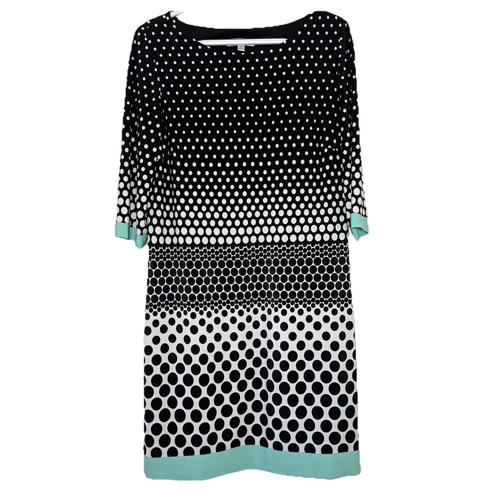Sandra Darren Polka Dot Dress Petite 14P Knee Length Stretch Career Event